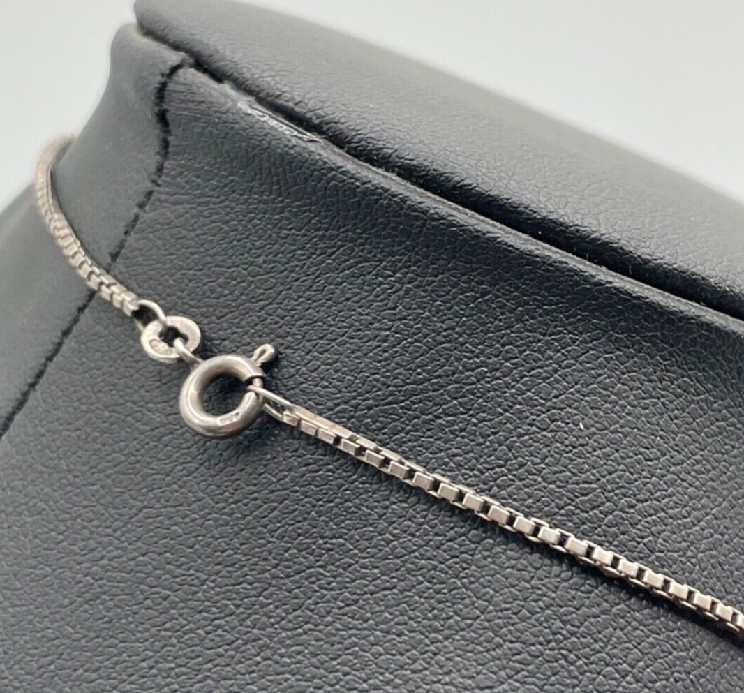 Antik kleines K&L Silber Medaillon Anhänger Onyx Kleeblatt Sterling Silberkette3