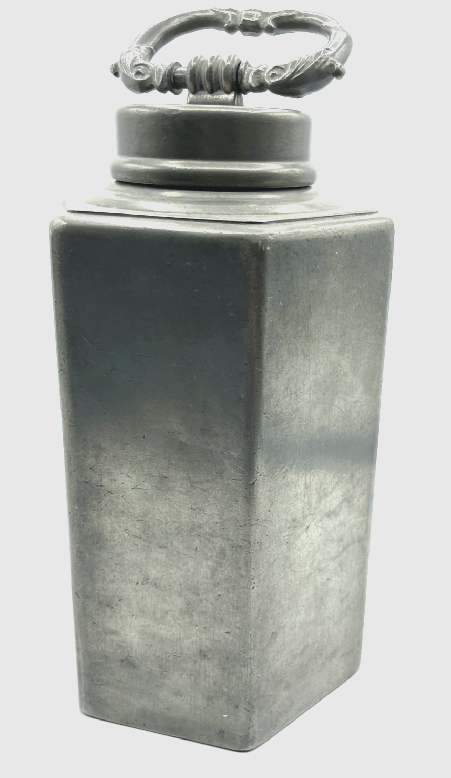 Alte große Zinn Feldflasche Prismenkanne Gravur HA 1825 dekorative Zinn Pitsche4