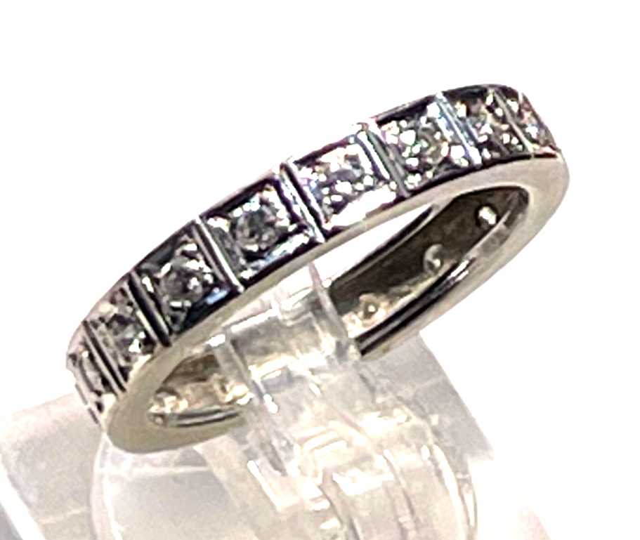 Solider Weißgold 585 Gold 14 K Ring Memoire Brillanten 1,0ct. Ø 16,5 mm RG 527