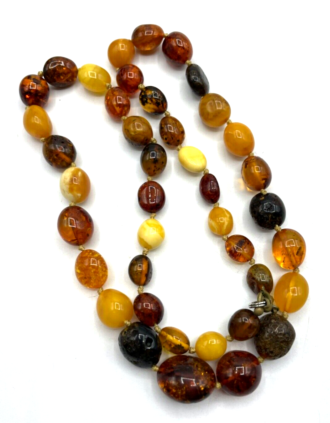 Vintage gemischter Bernstein Kette amber necklace 30 Gramm L 61 cm sehr apart4
