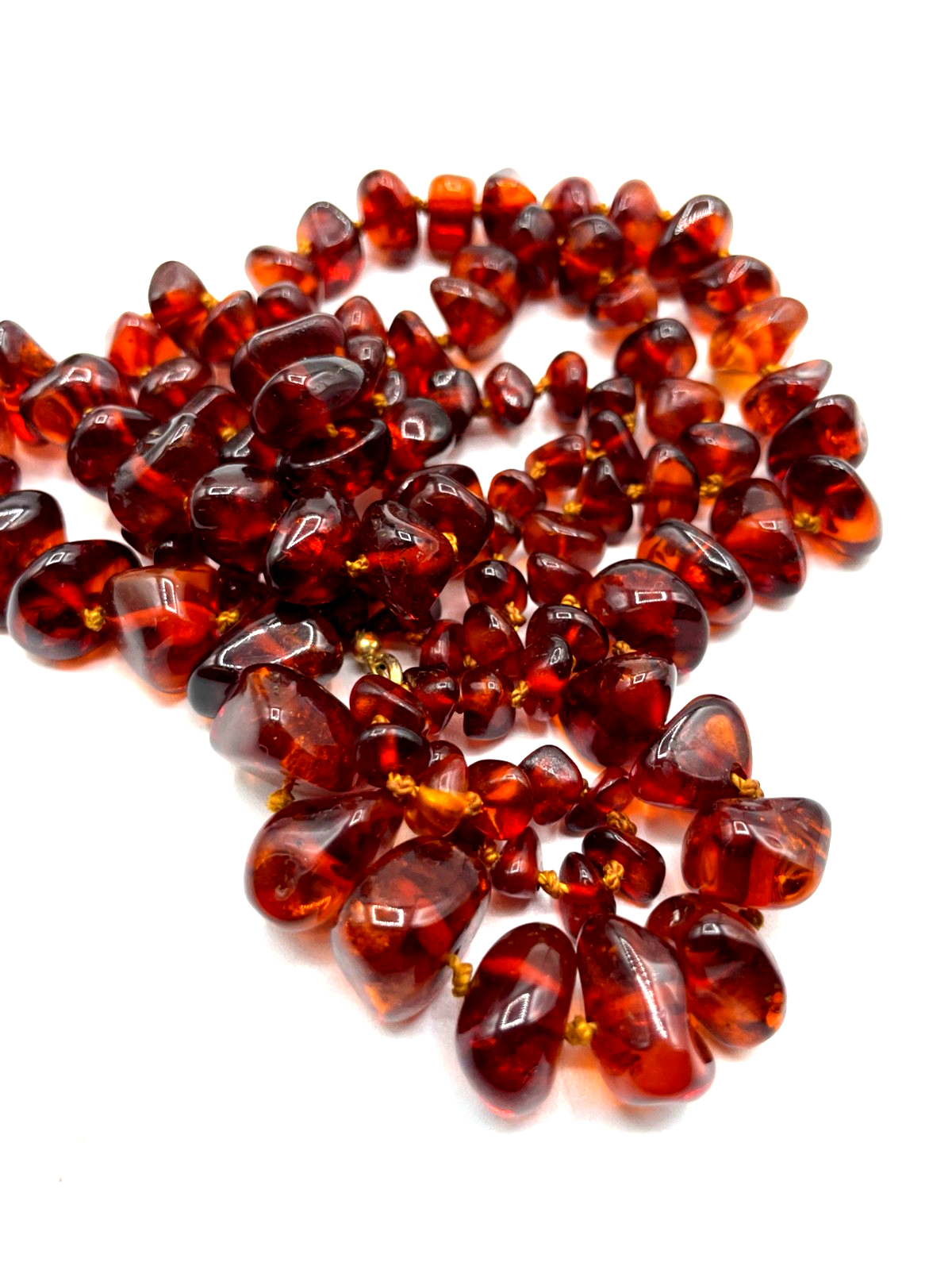 Vintage stattliche Bernstein Kette Inklusen amber necklace 50 Gramm L 95 cm6