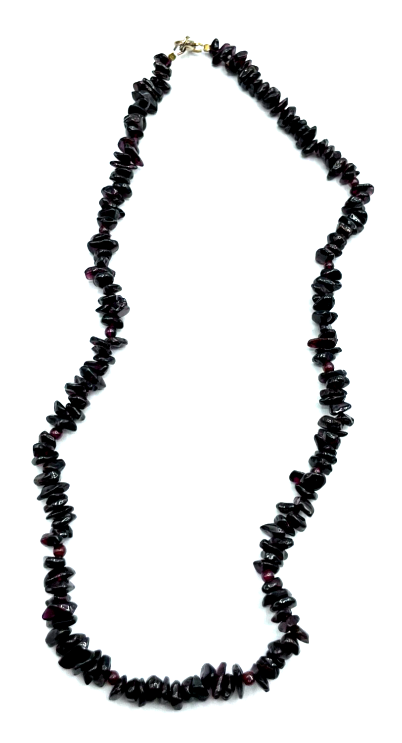 Vintage 54 cm lange Granat Splitterkette fortlaufend B 10 mm gepflegt3