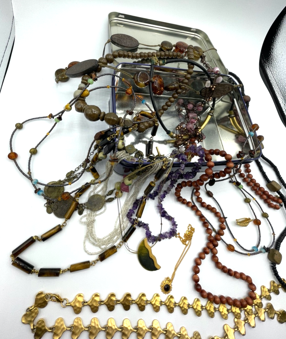 Konvolut Nr. 1A Ketten Modeschmuck gemischt sehr gepflegt vintage + neu2