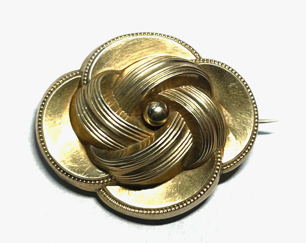 Antik Biedermeier große 8 K Gold 333 Brosche oder Anhänger hohl Echtgold geprüft1