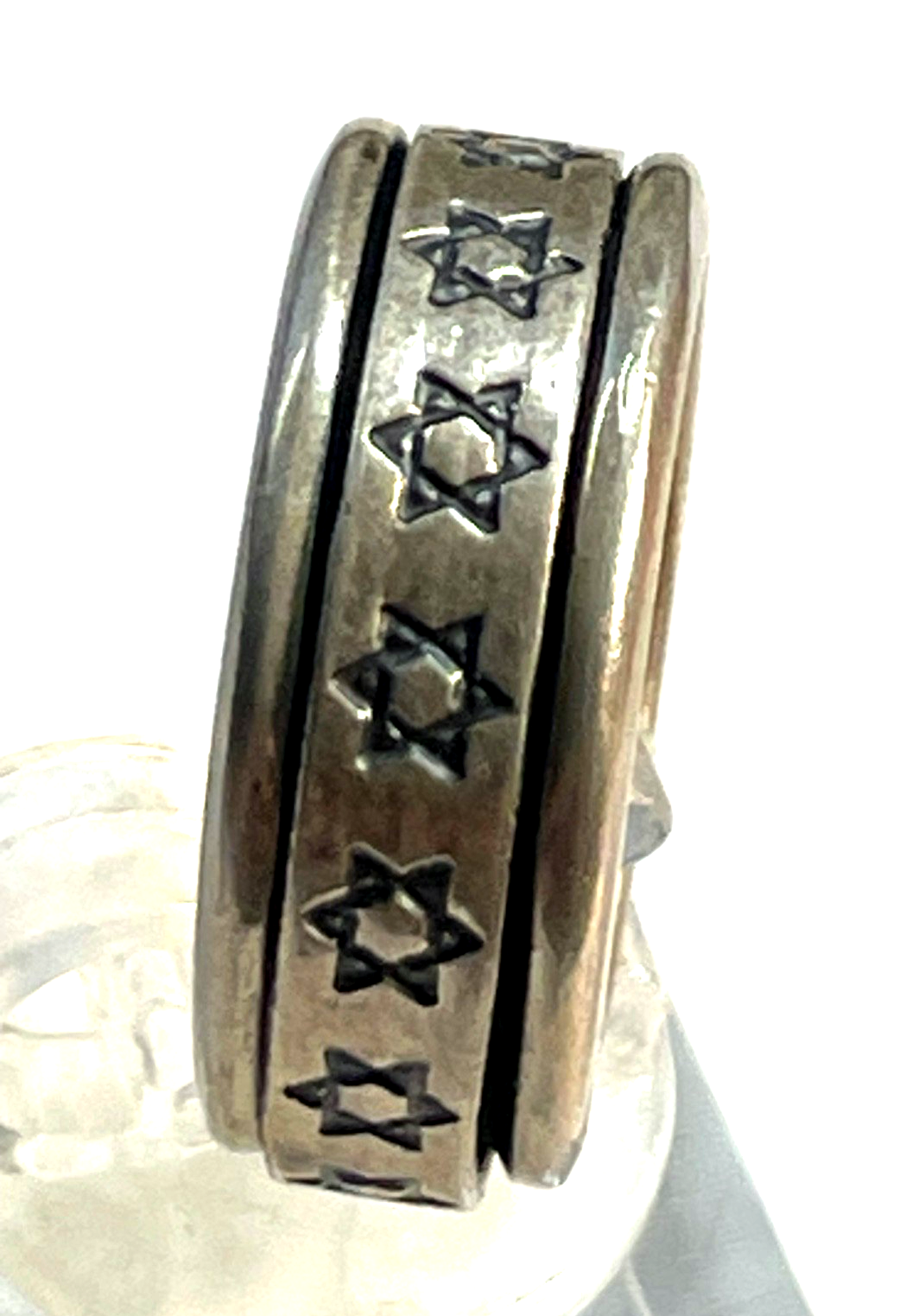Unisex solider 925 Silber Ring Davidstern  Ø 16 mm RG 50 Handarbeit Hexagramm5