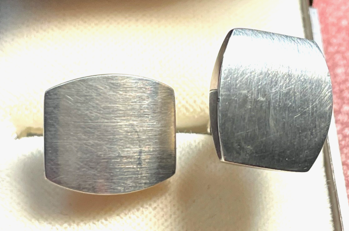 QUINN 925 Silber Manschettenknöpfe gebürstet puristisch klassisches Design0