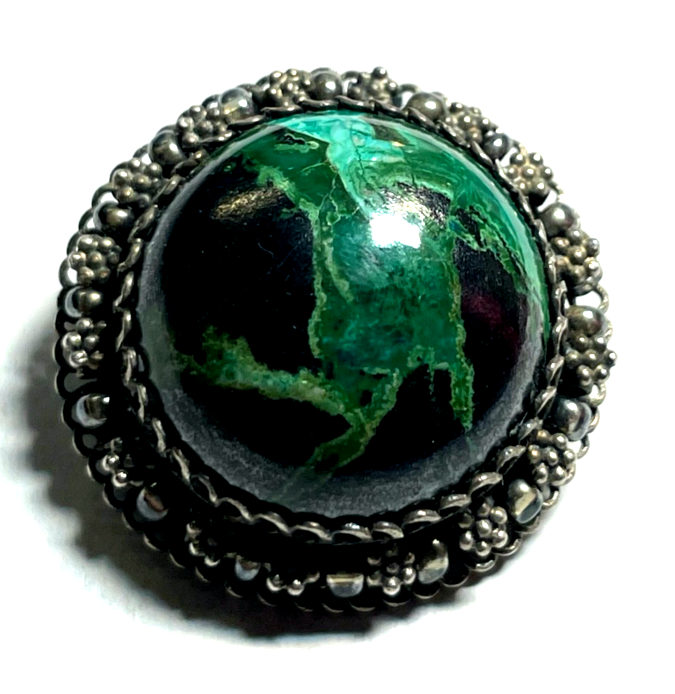 Vintage 925 Sterling Brosche variabler Anhänger mit Eilat Cabochon Handarbeit3