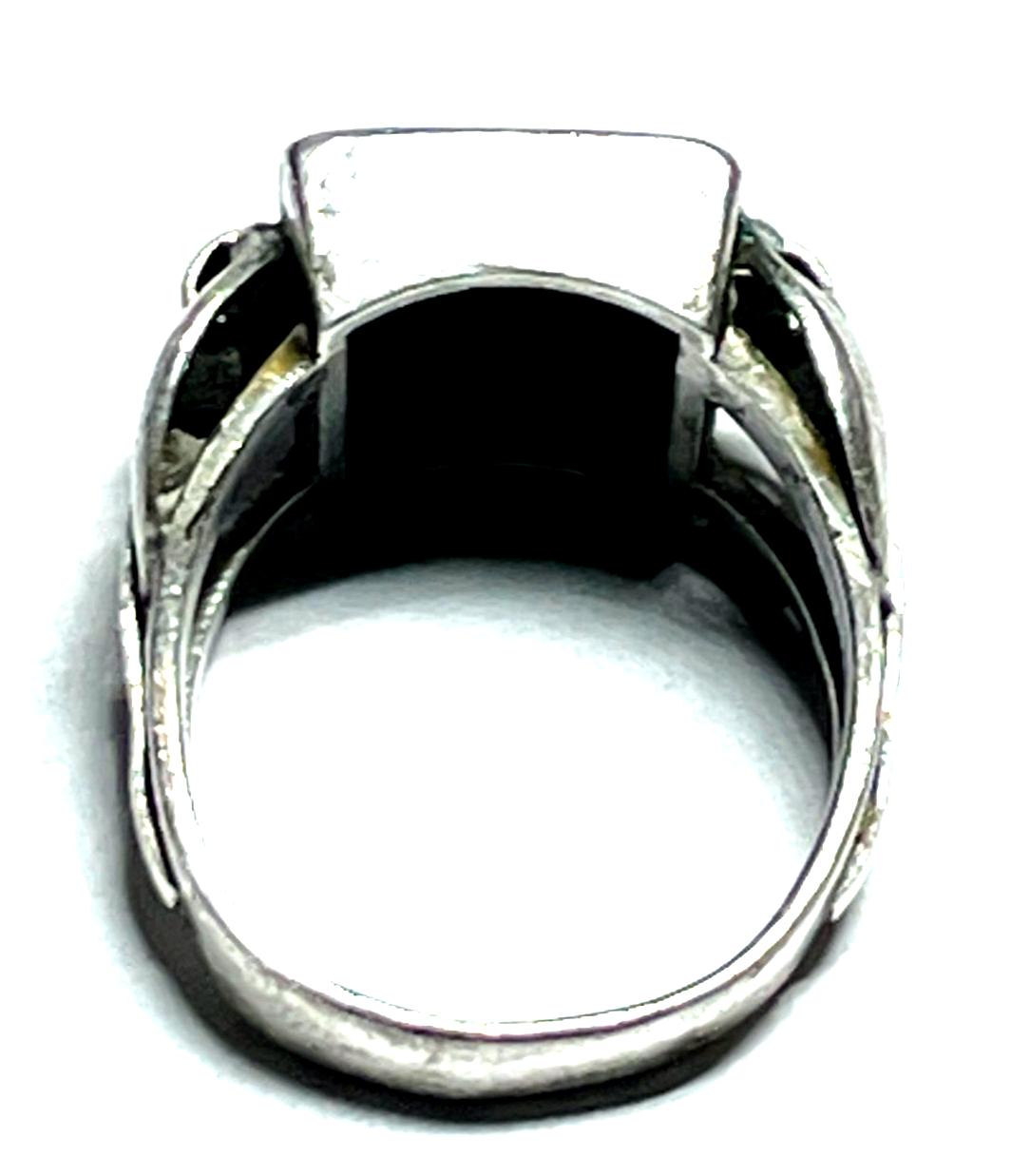 Antik 835 Silber Herrenring Ring Siegelring Onyx ohne Initialen RG 61 Handarbeit3