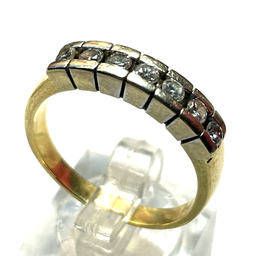Solider massiver 750 Gold 18 K Ring 7 Brillanten 0,75ct. Ø 20 mm RG 63 Juwelier6