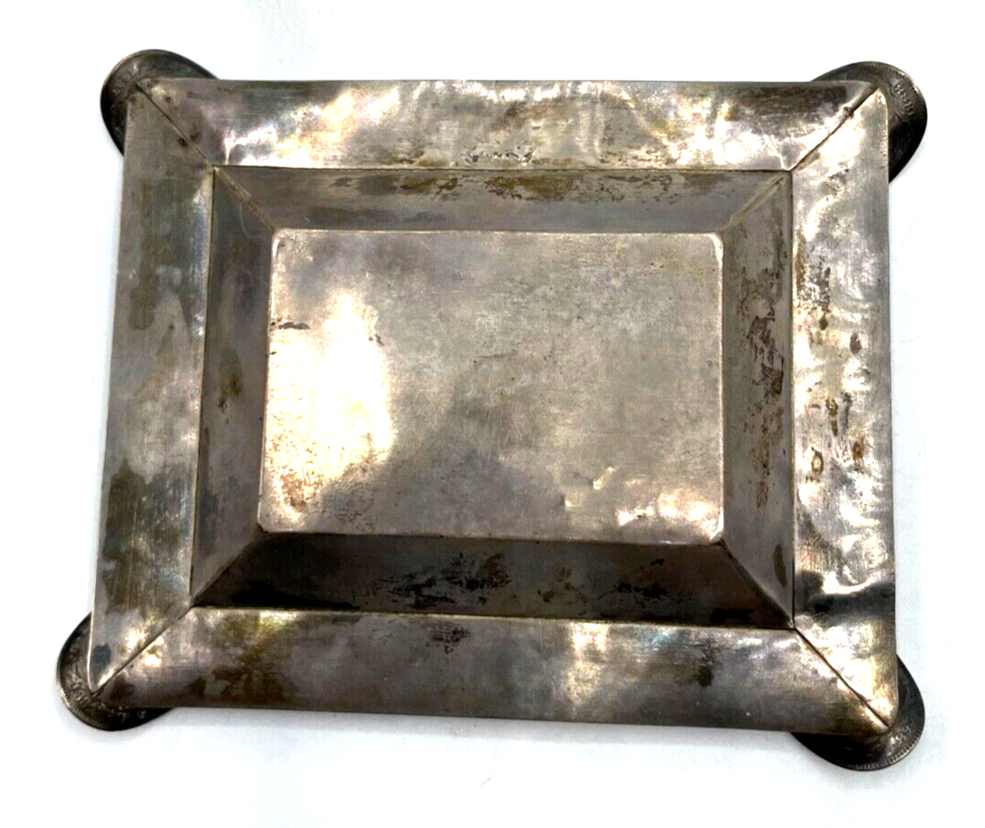 Vintage Silber Ascher Aschenbecher Maya Azteken Inka Motiv  70 Gr. Handarbeit4