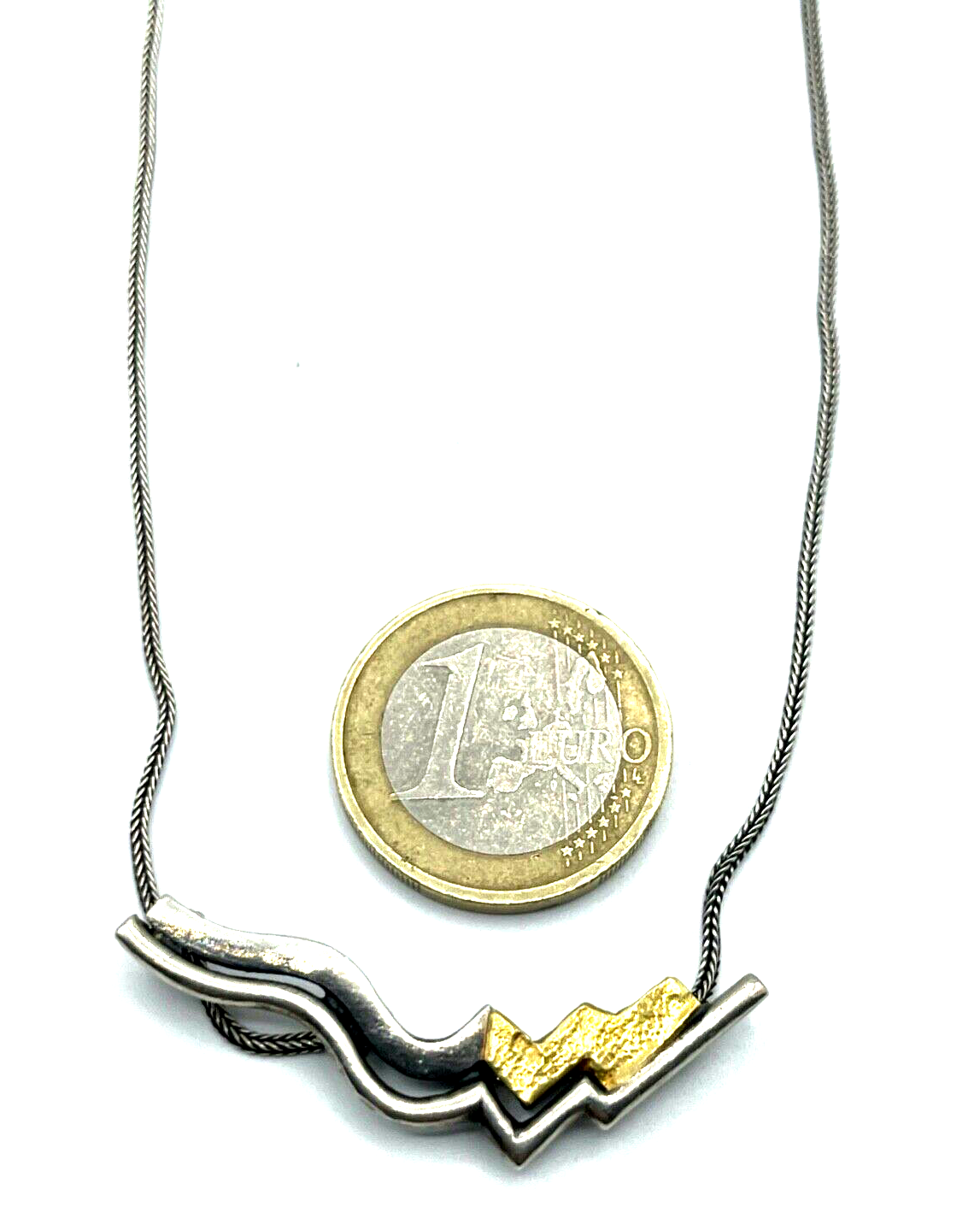 925 Silber Kette Design Collier 80er Jahre Fuchsschwanz Gold Juwelier Unikat1