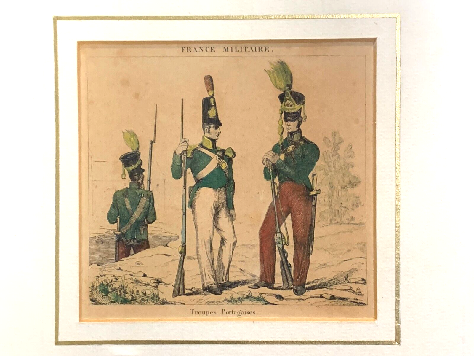 Lacauchie - Stahlstich koloriert - Historische Uniform - Portugiesische Truppen1