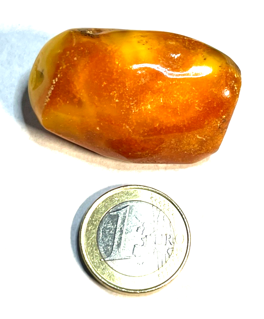 Antik Natur Bernstein Findling als Brosche Butterscotch Juwelierpunze Silber 9258