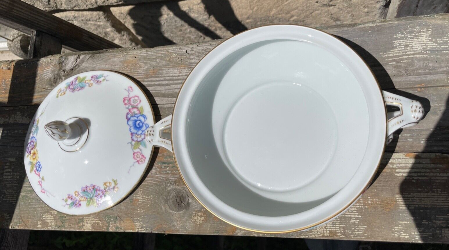 Seltene alte flache Rosenthal Porzellan Terrine um 1910 wie neu + sehr edel7