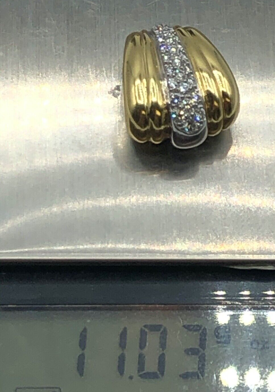 Massiv 750 Gold 18 K Gold Gleiter Schieber Anhänger 0,4 Brillant Juwelier Unikat11