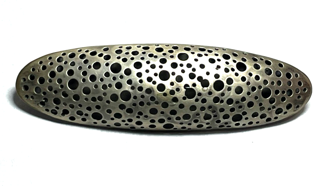 Vintage DEVINE Zürich Handarbeit große 925 Silber Designer Brosche L 80 mm gepfl4