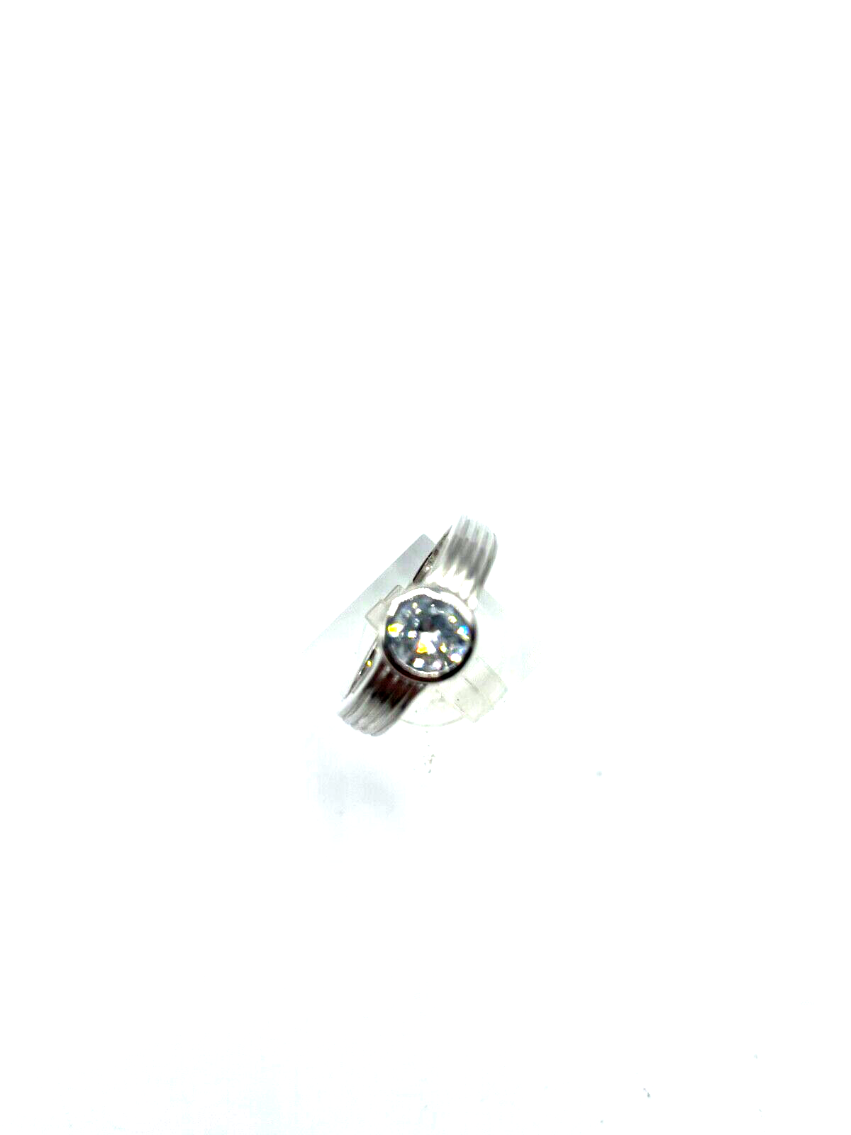Solider 925 Silber Ring Bandring Solitär Zirkonia Ø 6 mm  RG 60 Ø 19 mm unisex9