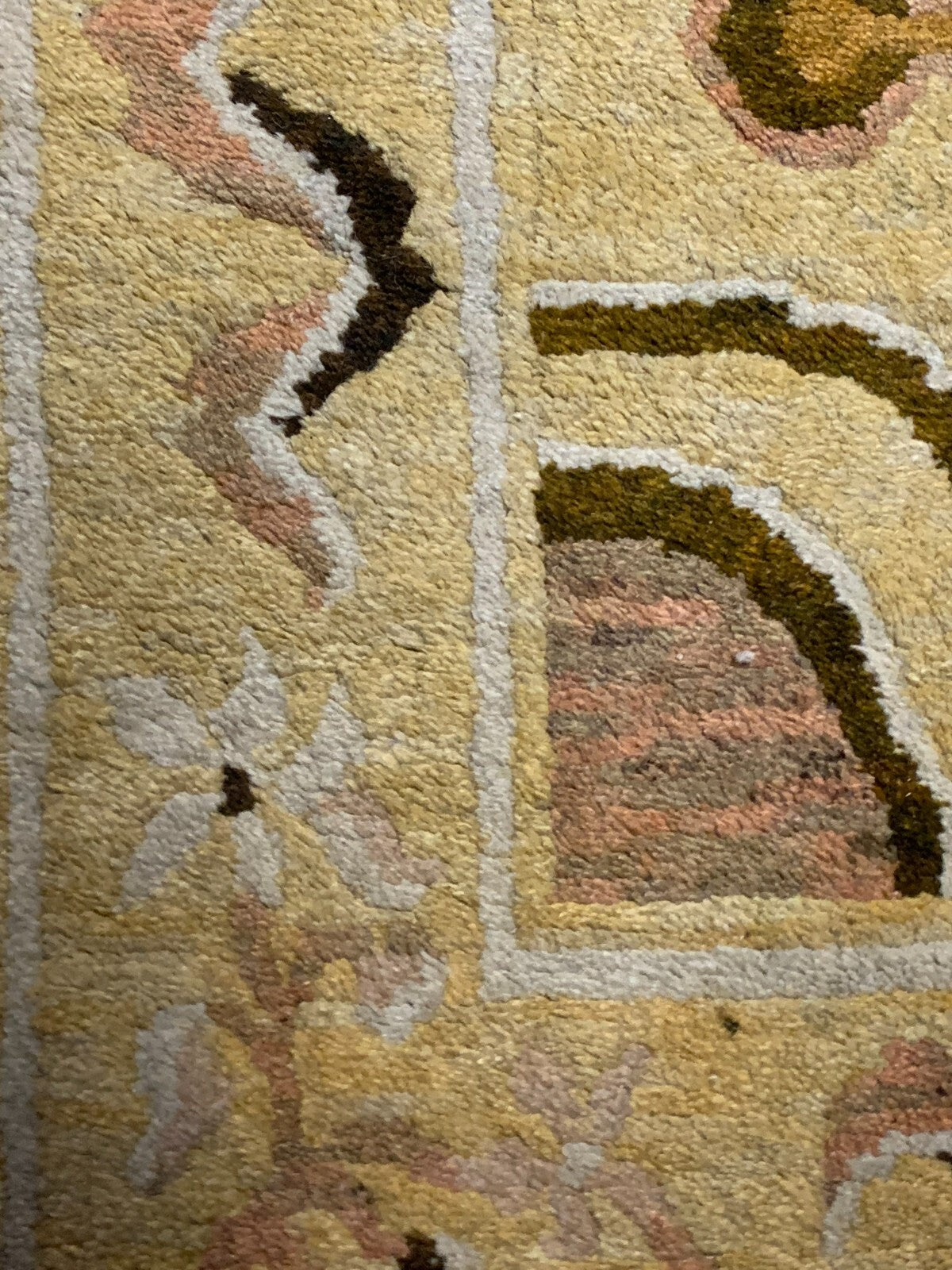 alter asiatischer Teppich - Pastell Farben - Wolle - ca. 50er Jahre Handgeknüpft3