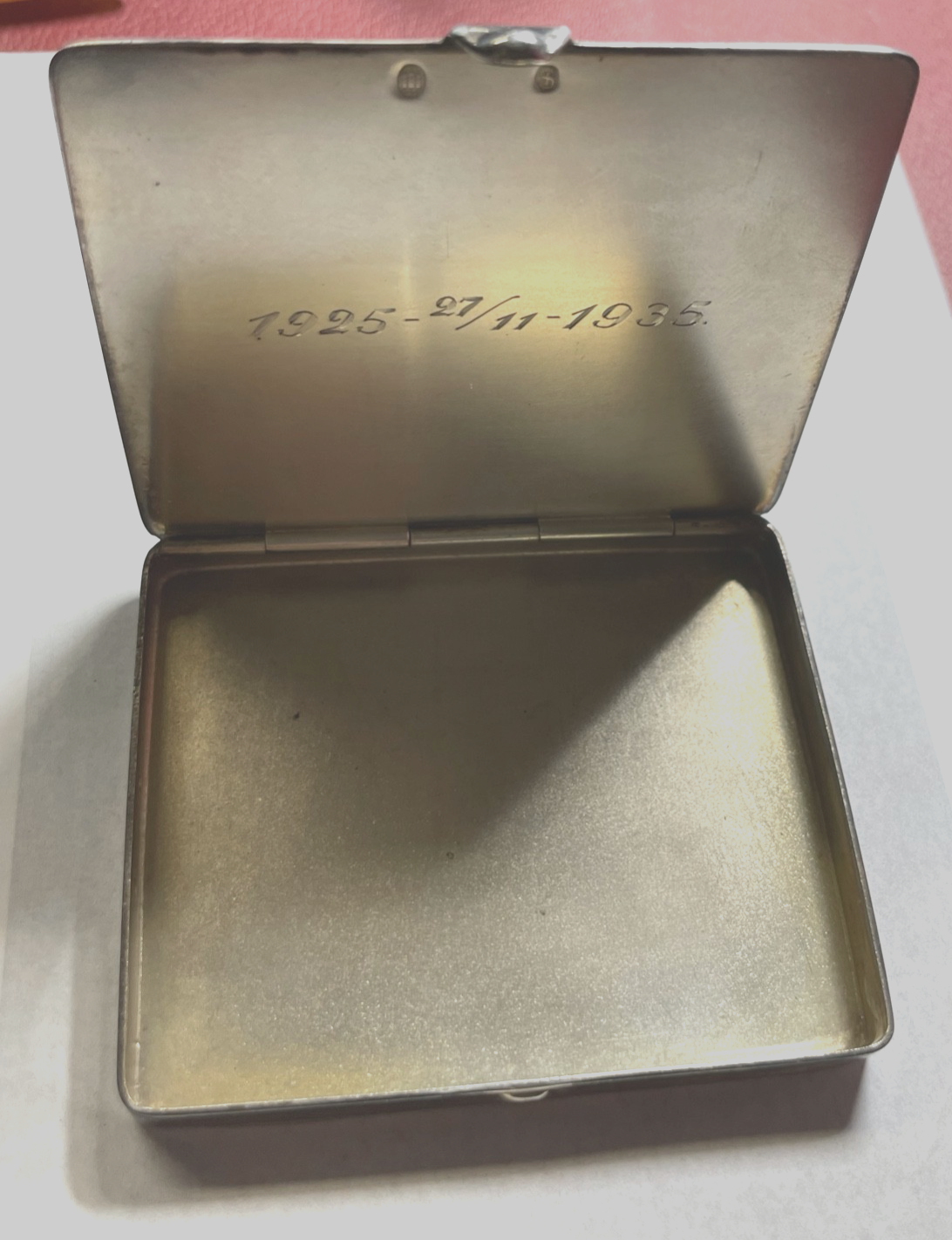 Antik massives Silber Etui Visitenkartenetui um 1935 Dänemark gepflegt 85,11 Gr14