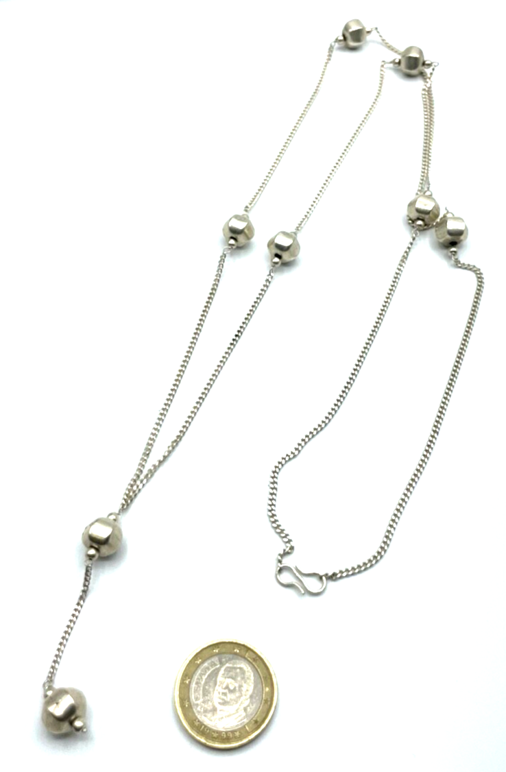 Y-Kette Silberkette Collier 925 Silber einfache L 49 cm Handarbeit ungetragen 33