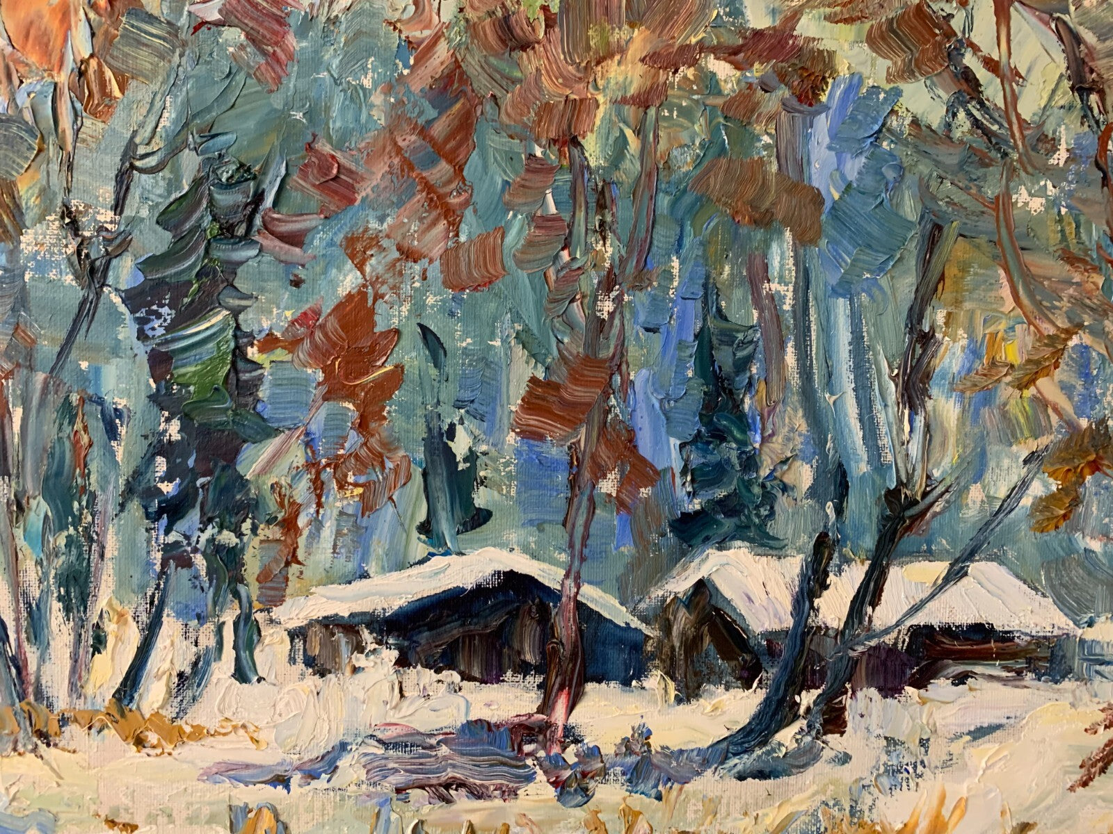 Rudolf Hossfeld 1910-1999 - Öl auf Leinwand - Winterlandschaft - gerahmt - sign.4