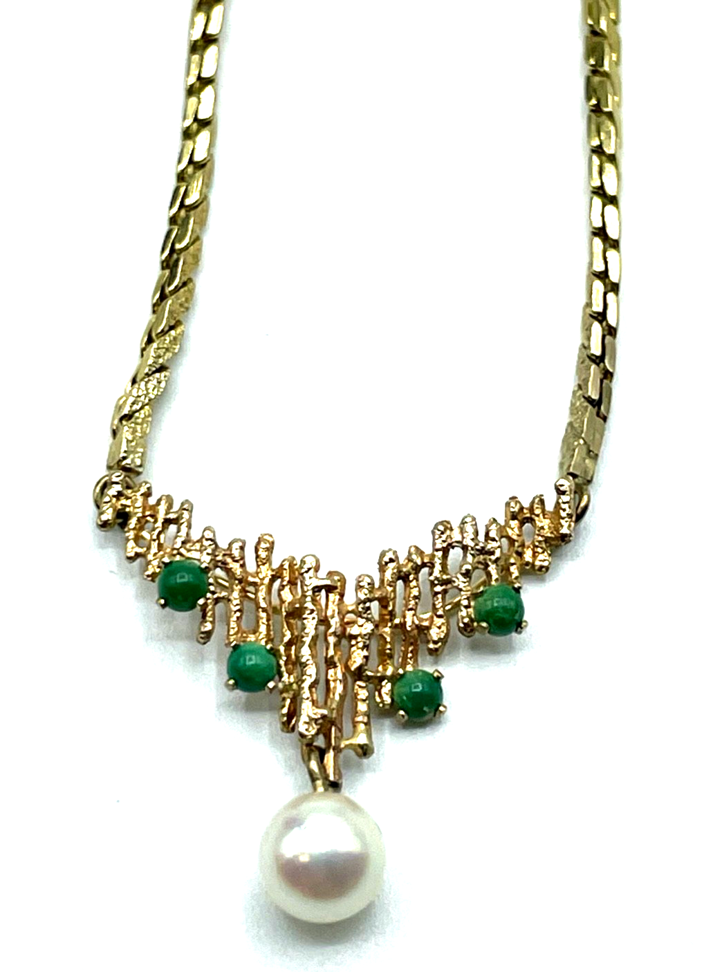 333 Gold 8 K solide Juwelier Halskette Collier 1 Akoya Perle 4 Türkis + Verlänge6