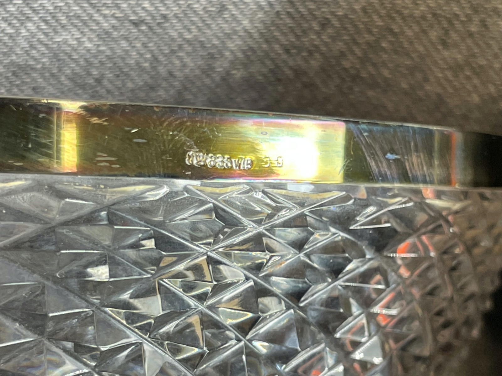 Kristallglas Schüssel Glasschüssel mit 835 Silber Rand WTB Ø 15,5 cm H 5,5 cm4