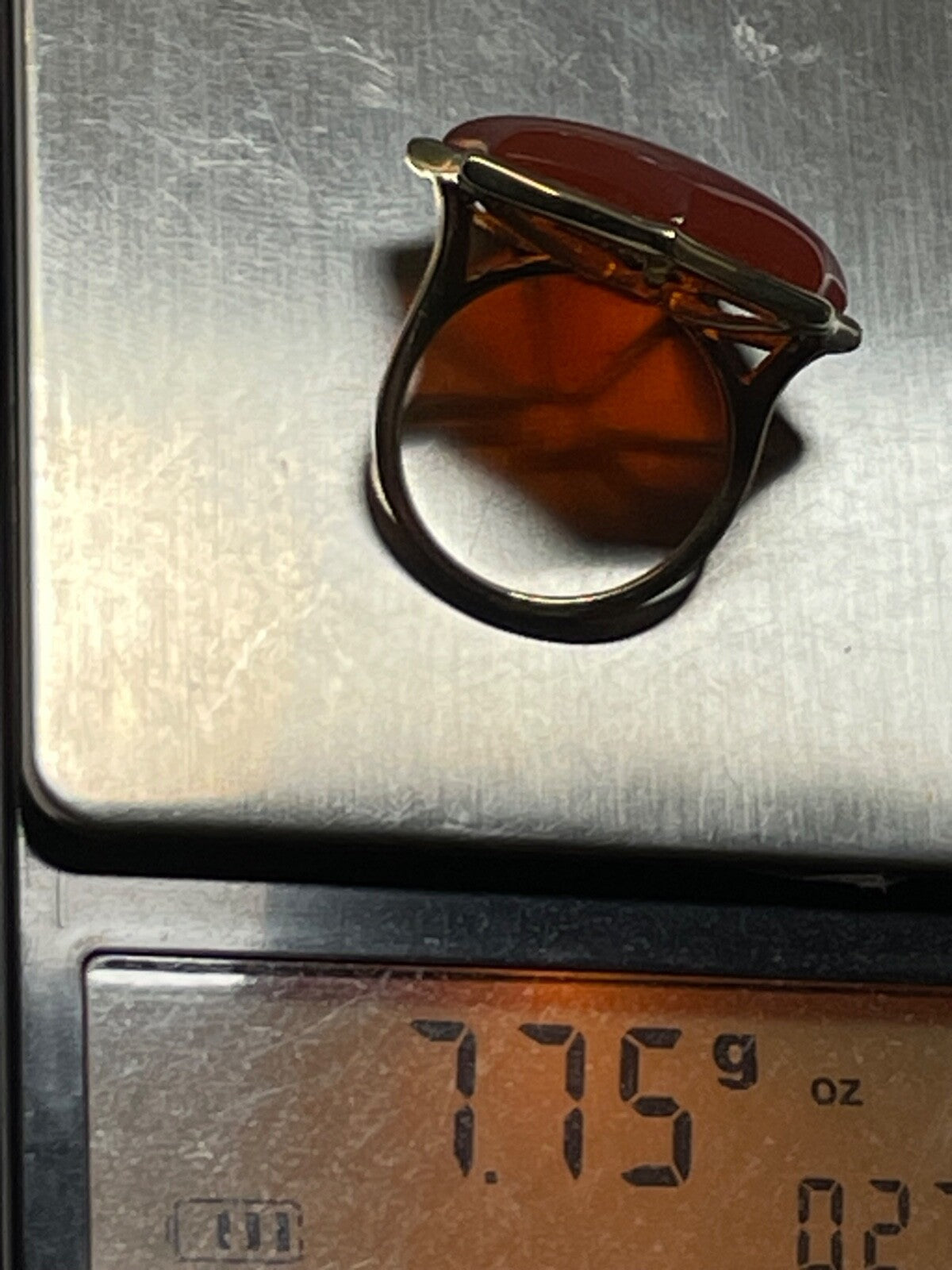 375 Gold 9 K Ring großer Karneol Cabochon Stern Ø 17 mm RG 54 Juwelier neuwertig5