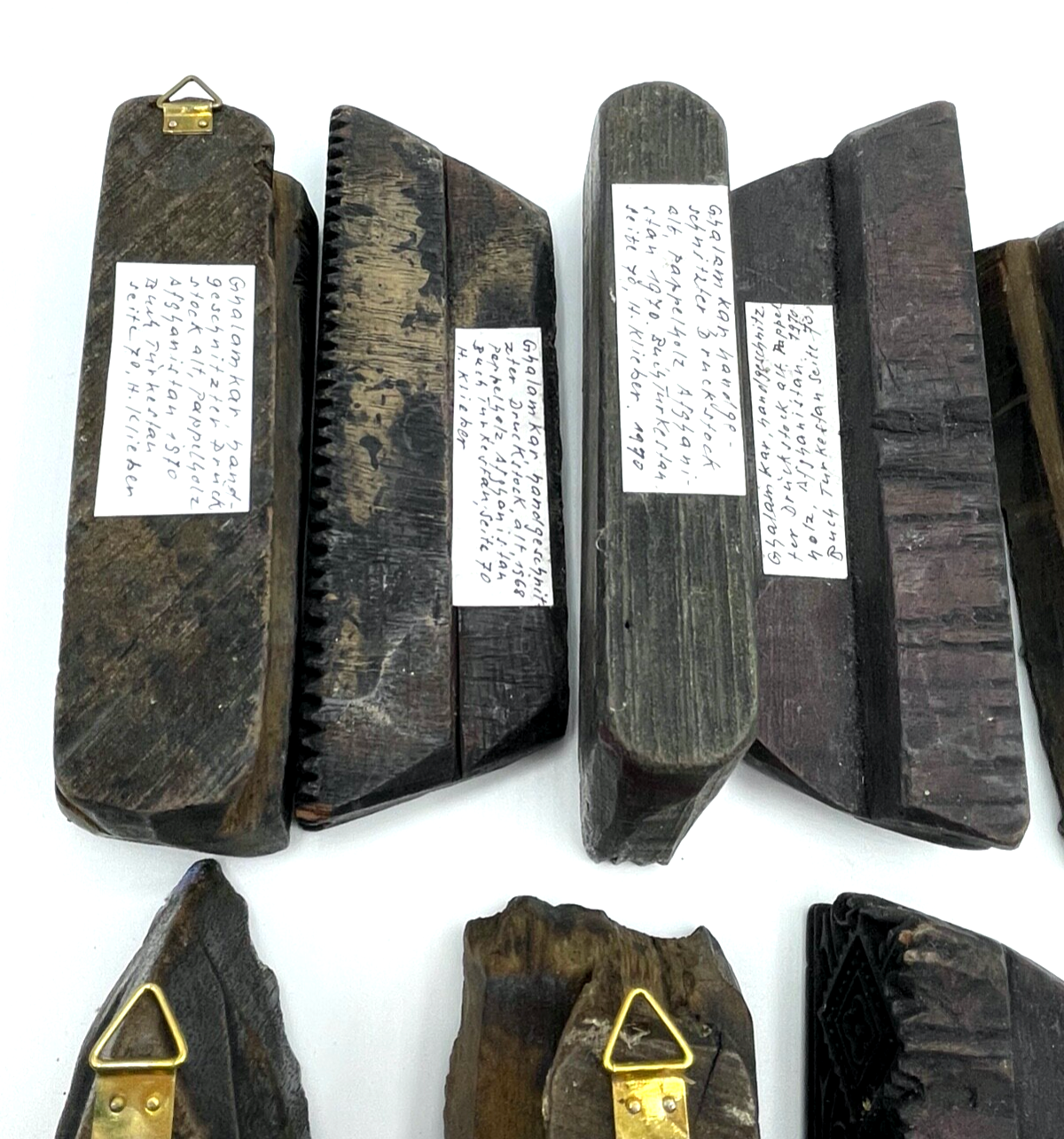 8x antik Druckstempel Druckstock Stoffstempel mit Provenienz aus Sammlung2