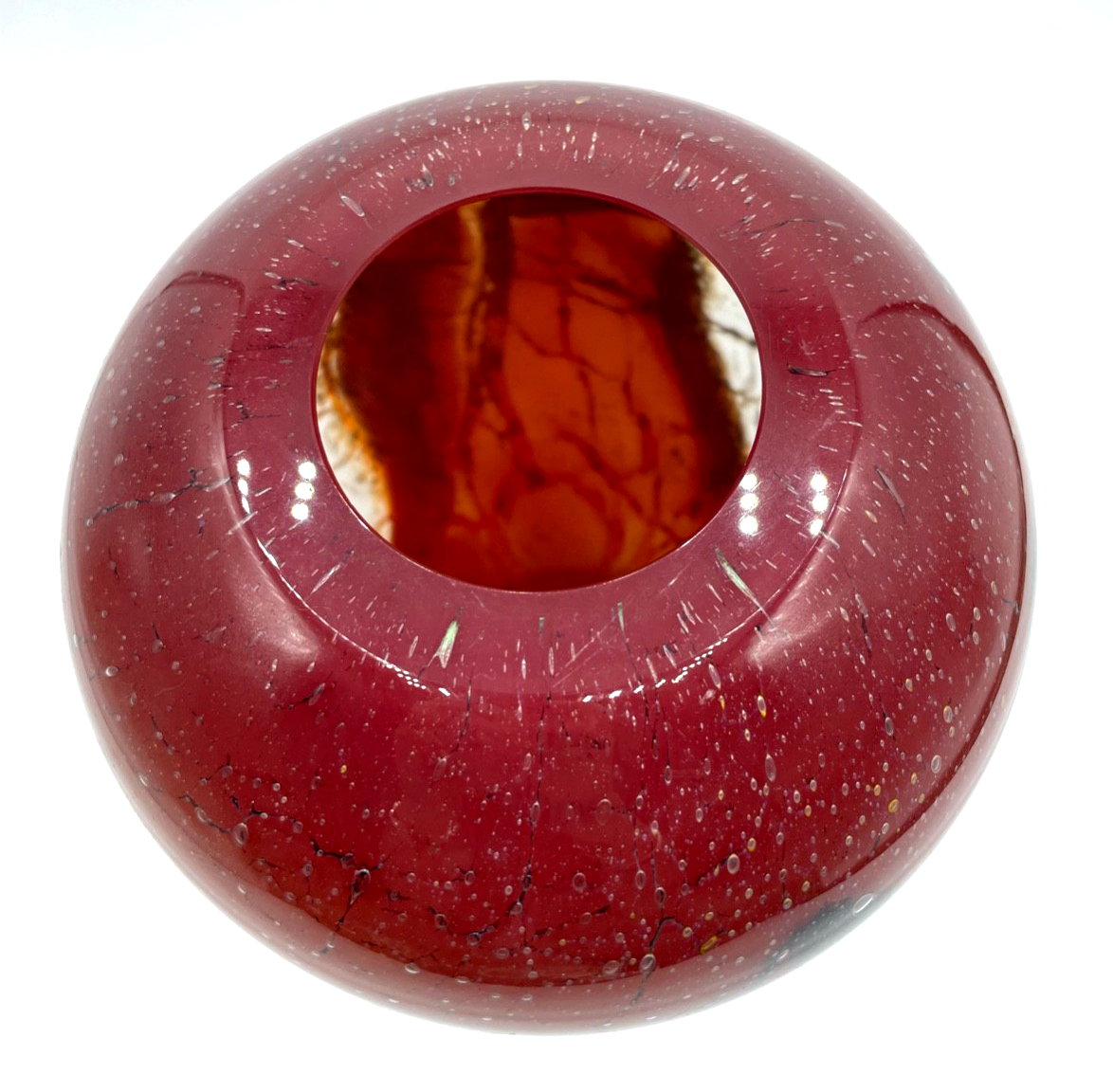 Antik WMF IKORA Glas Wiedmann  1A Zustand intensiv rot Vase1