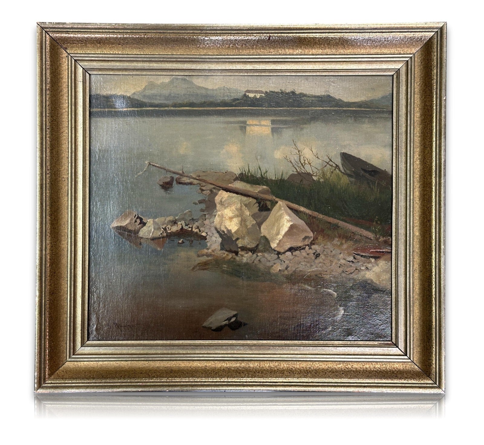 Karl Raupp 1837-1914 - Öl auf Leinwand - Am Chiemensee - signiert - gerahmt0