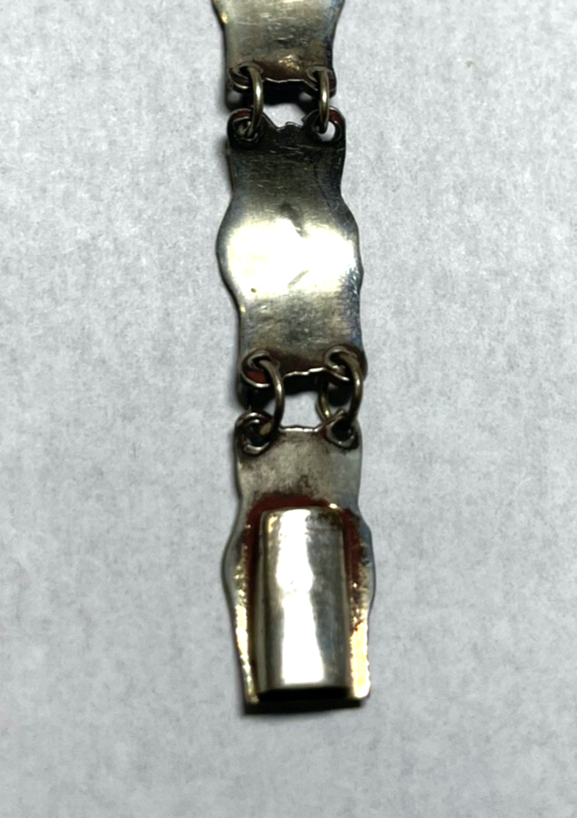 Vintage Siam Sterling Armband rote Emaille Technik feines Dekor gepfl. L 16 cm7