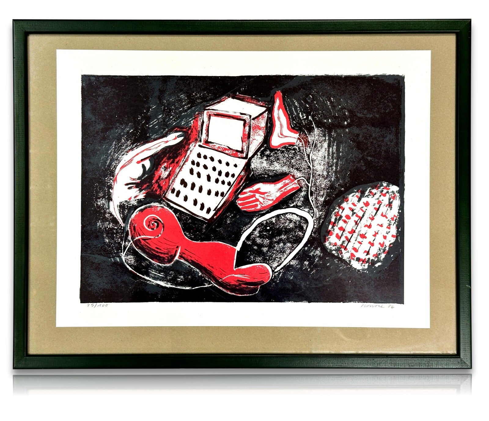 Rolf Bonvie - farbige Lithographie - Untitled - 1986 - nummeriert  signiert0
