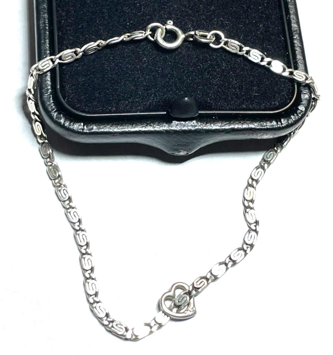 Solides 925 FBM Silber Armband Armkette L 19,3 cm unisex mit Herzchen Einhänger0