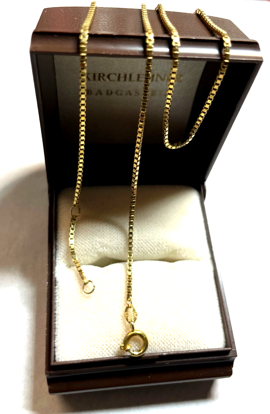 585 Gold 14 K Gelbgold Kette Venezianerkette unisex L 35,5 -38 cm B 1 mm gepfl.0