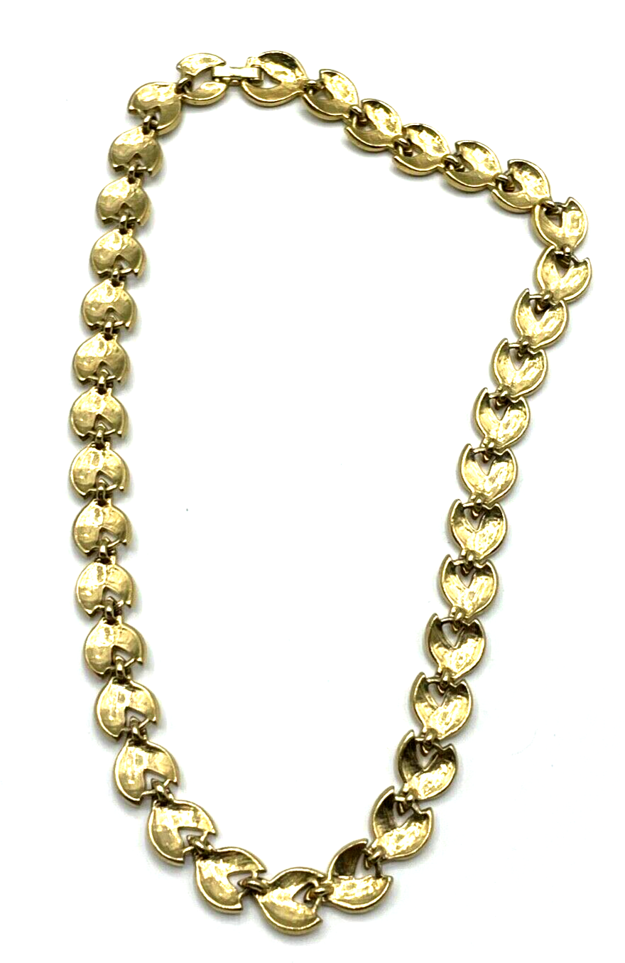 Real vintage 80er Jahre Collier Emaille in Cremé Gold Beige vergoldet wie neu5
