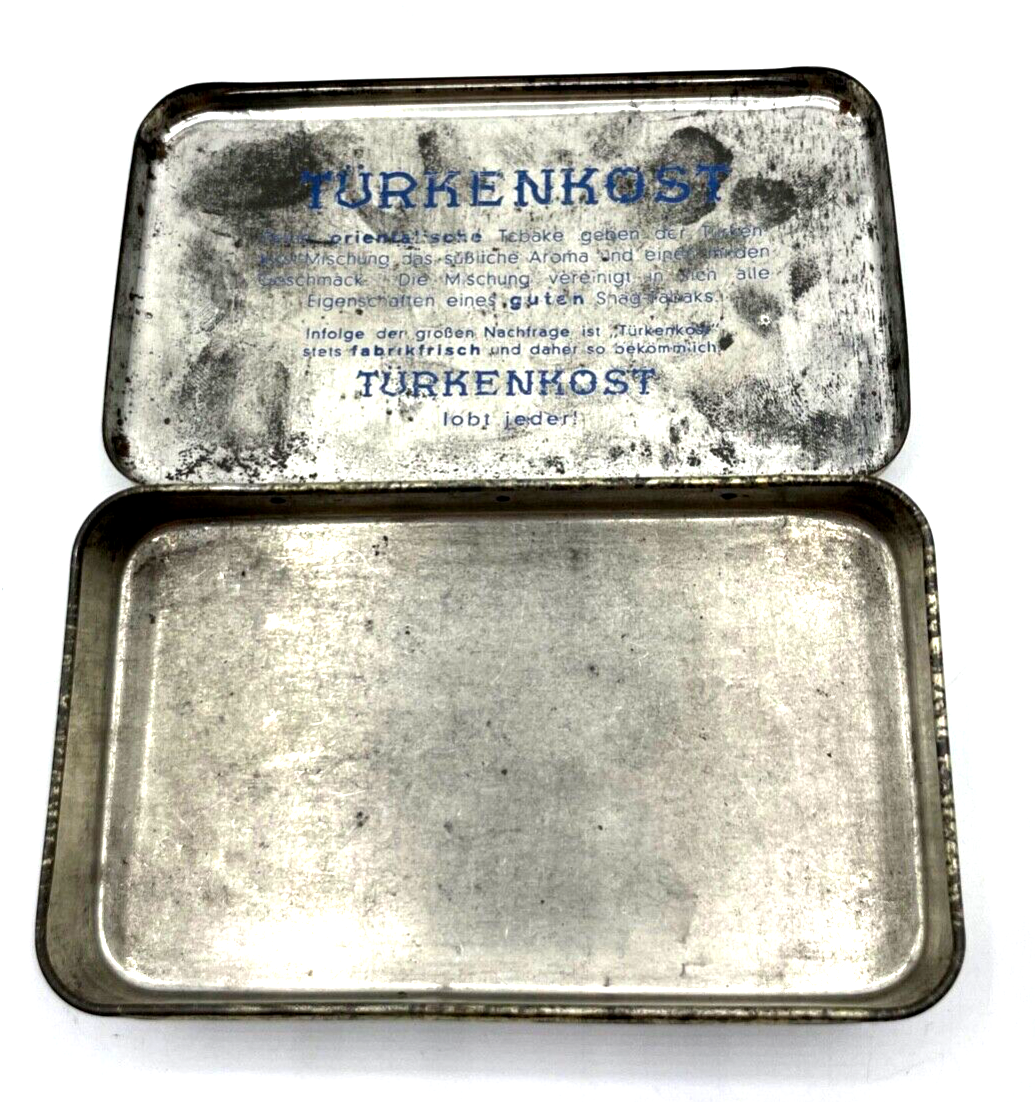 Alte Werbung Türkenkost Blechdose Heller Feinschnitt Tabak Otto Beckmann & Co3