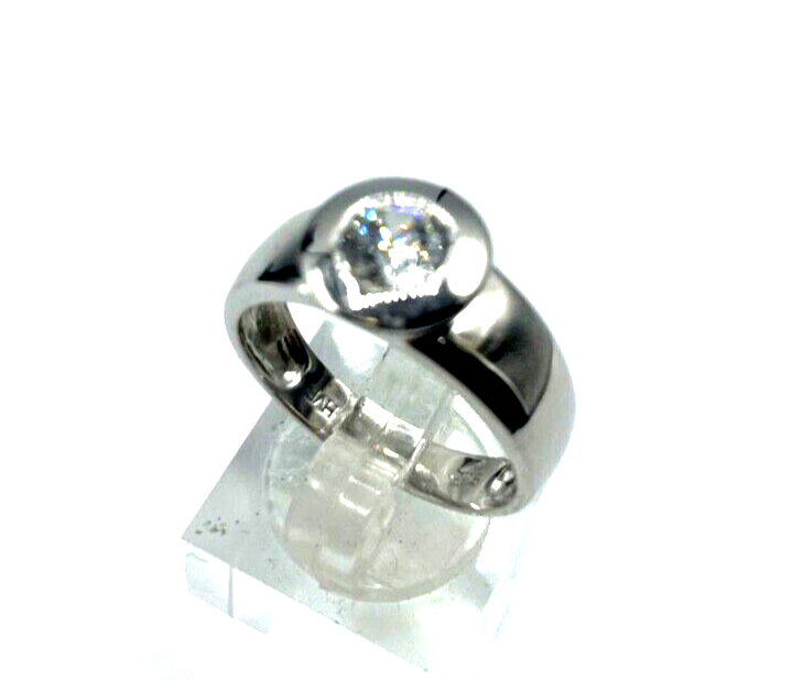 Solider 925 Silber Ring Bandring Solitär Zirkonia Ø 7 mm  RG 60 Ø 19 mm unisex4