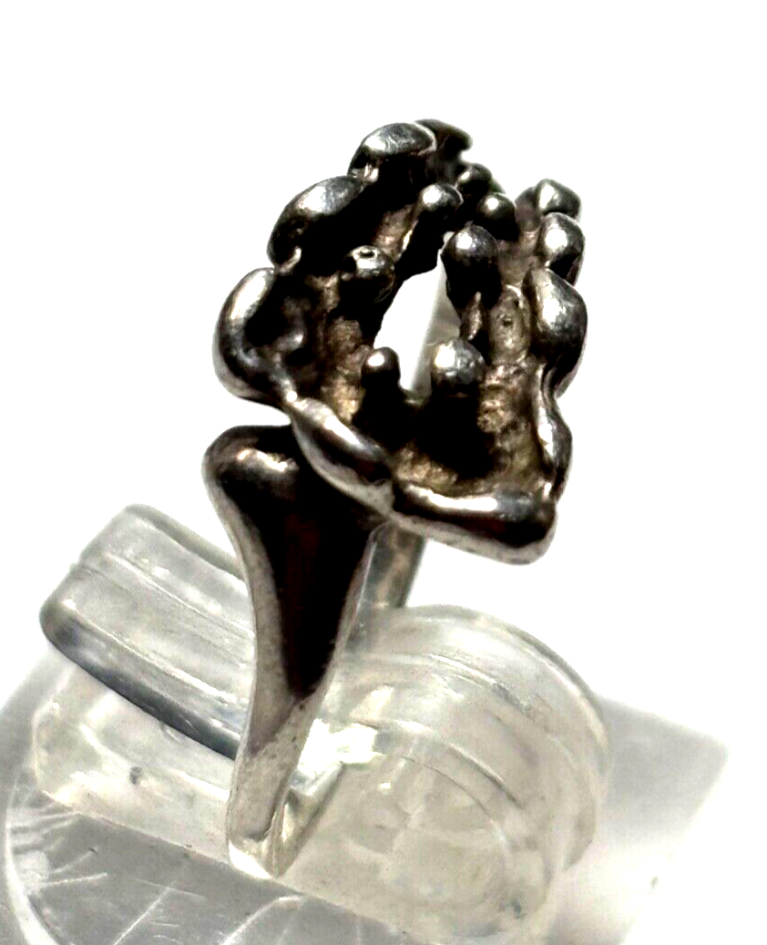 Vintage solider 925 Silber Ring Ø 17 mm RG 53 Handarbeit gepflegt1