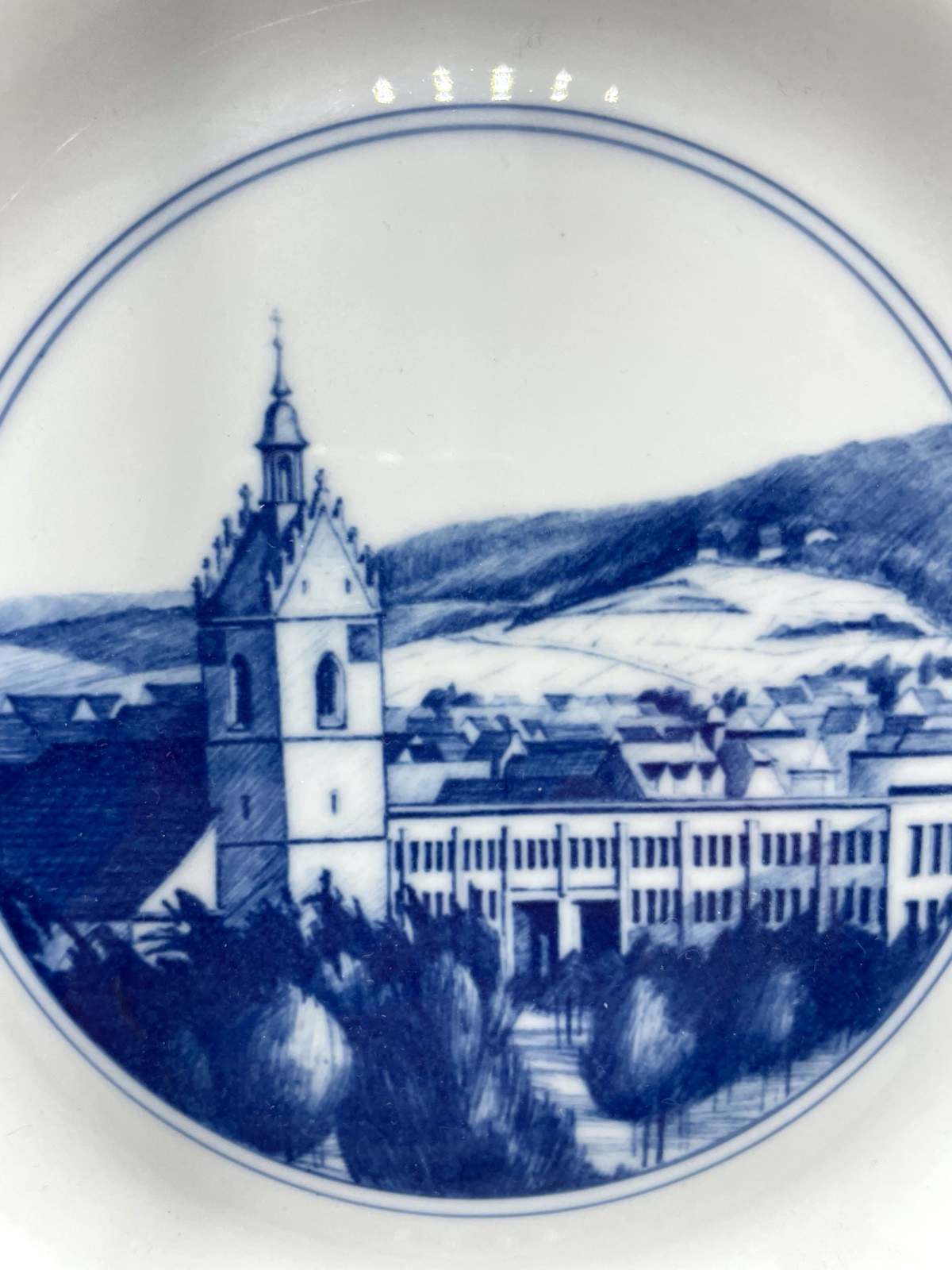 Vintage Meissen Porzellan Wandteller Fellbach Ansicht  Ø 17,7  cm 1A Zustand1