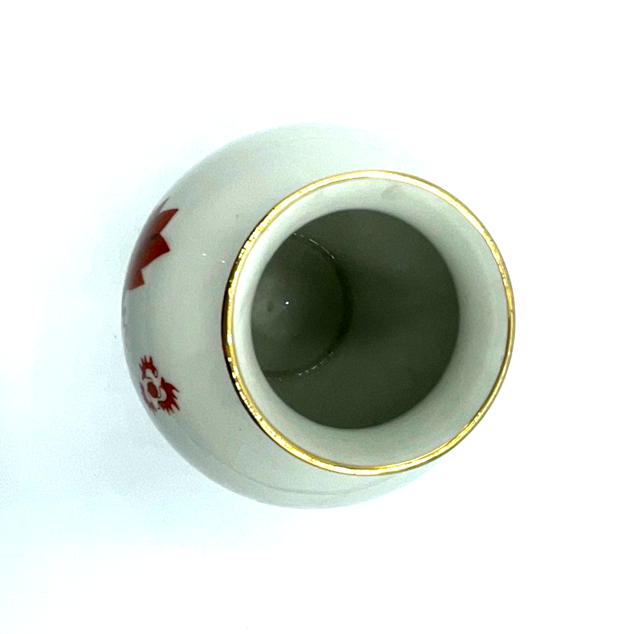 30er J Ilmenau Graf von Henneberg Porzellan Vase roter Drache Goldrand H 12 cm2