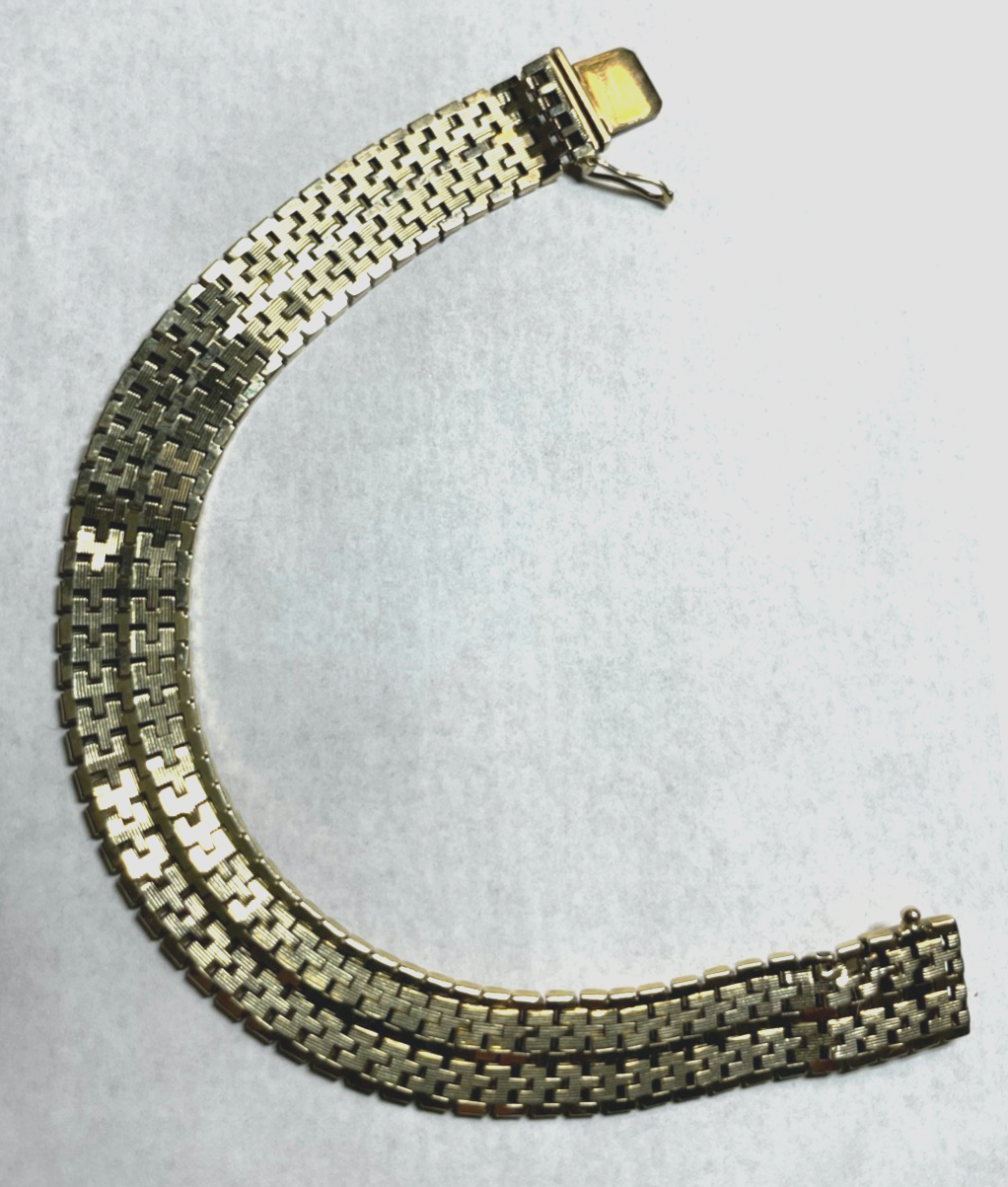 333 Gold 8 K Gelbgold Armband Teppicharmband L 19,5 cm B 12 mm sehr gepflegt5