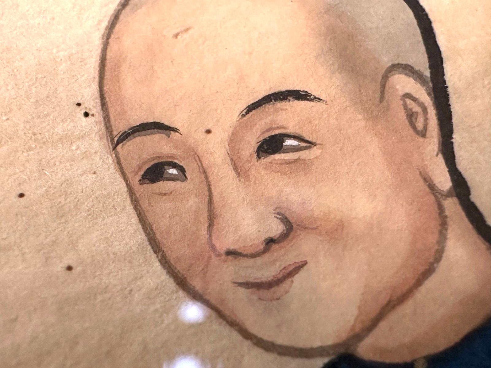 Chinesische Malerei - Markpapier mit Deckfarben - um 1900 - gerahmt hinter Glas4