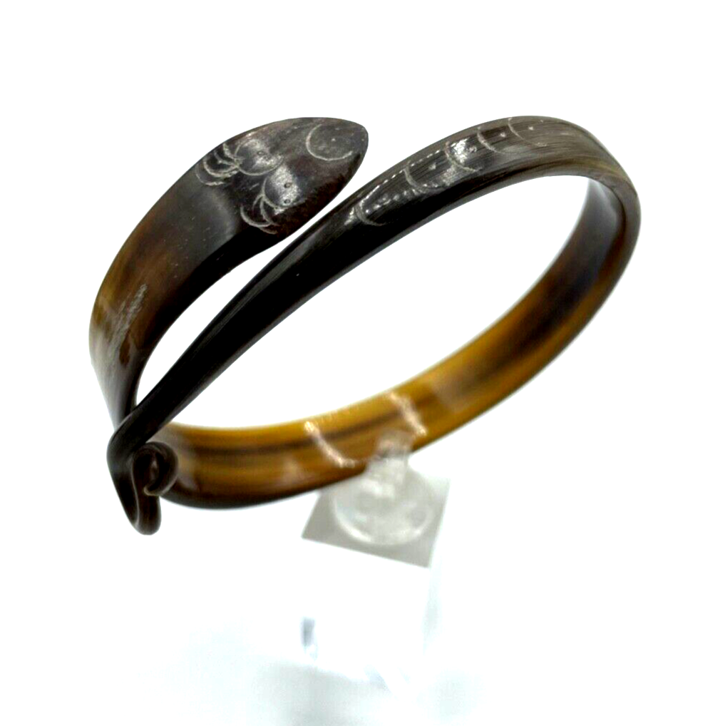 Antik Horn Armreif Schlange Handarbeit unisex sehr gepflegt um 1900-19200