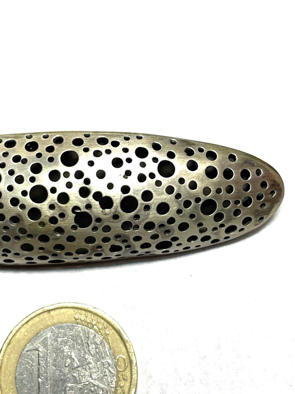 Vintage DEVINE Zürich Handarbeit große 925 Silber Designer Brosche L 80 mm gepfl7