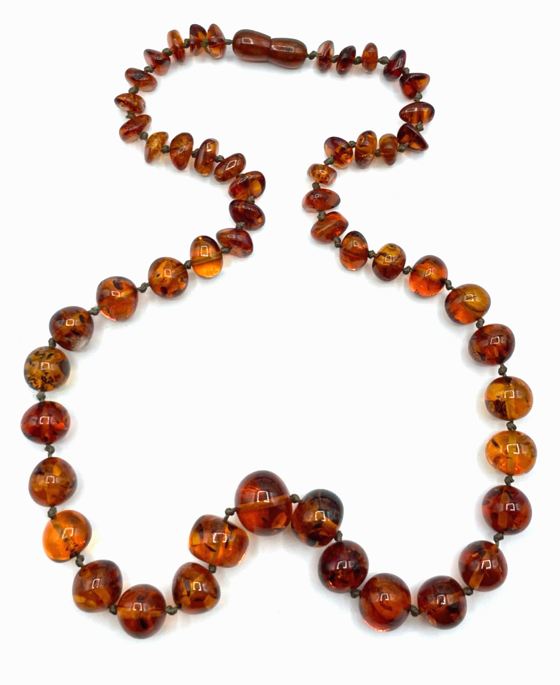 Elegante vintage Bernstein Amber Kette 61 cm mit Schraubverschluss im Verlauf4