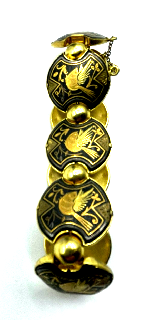 Vintage Toledo Set Collier Kette + Armband Damaszener Handarbeit vergoldet4