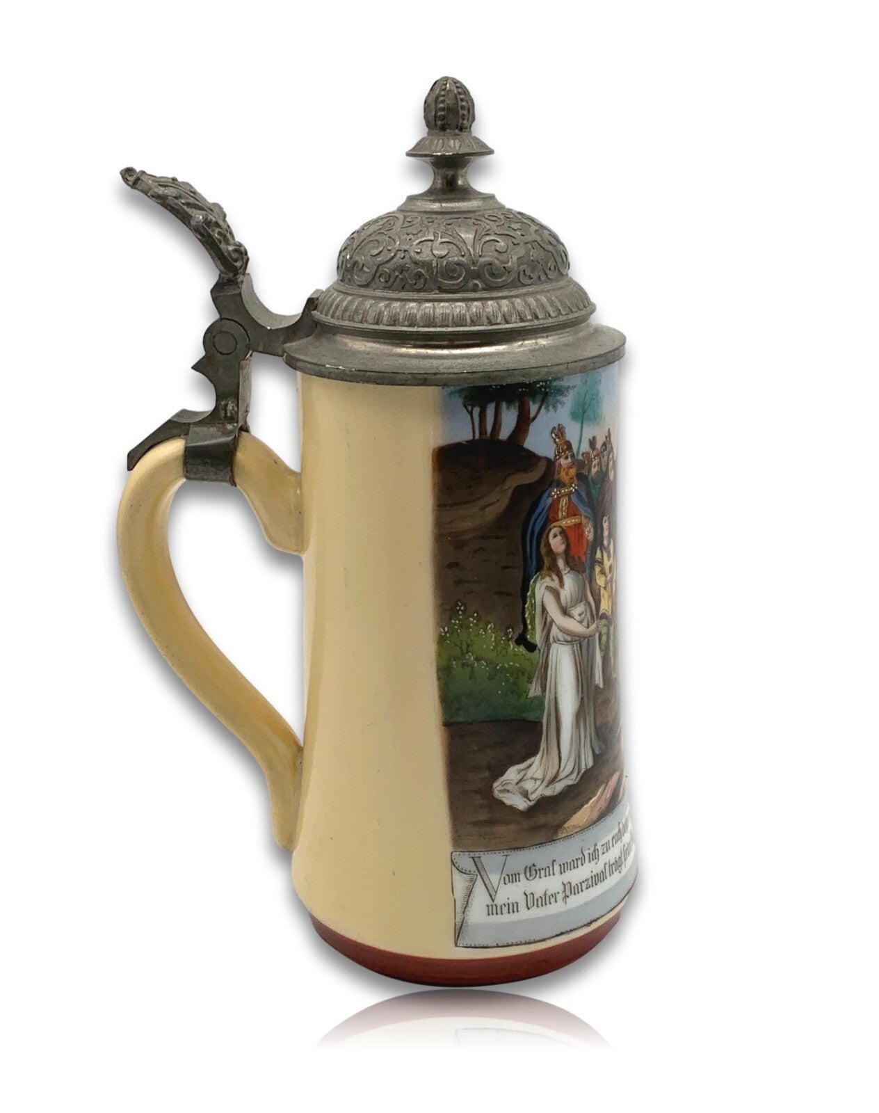 Bierkrug Humpen - Gralserzählung - Oper Lohengrin von Richard Wagner - um 18903