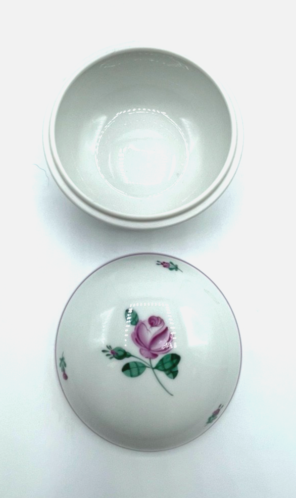 Antik Wien Augarten Porzellan Dose Deckeldose Bonboniere Rose Handbemalt2