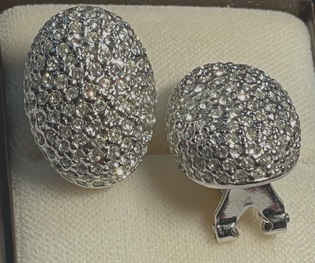 Ricarda M. Statement Ohrringe stattlich hochwertig Modeschmuck Strass neuwertig5